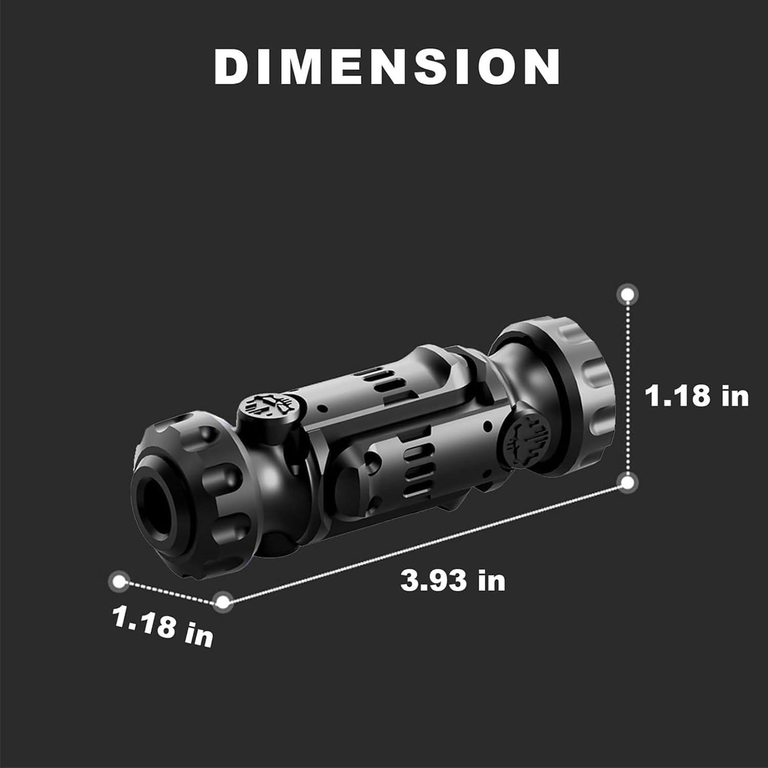 ToysCentral Basics Tungsten Steel Fidget Gun Toy - Metal EDC Finger Slider with Textured Spinner, Stress Relief Gadget for Adults, Silent Clicking & Gyro Rotation (Black)