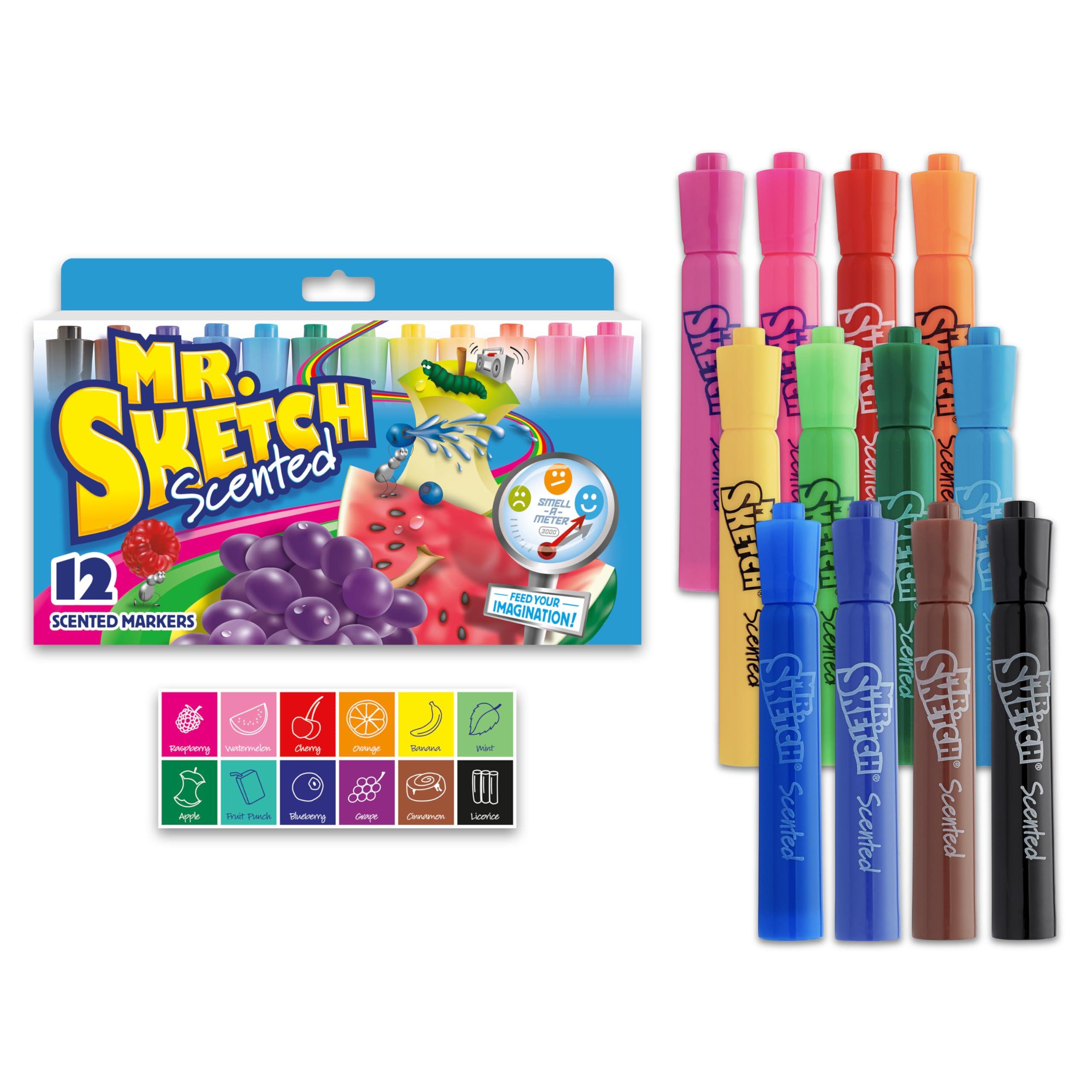 Mr. Sketch Mr. Sketch Scented Markers, Chisel Tip Marker, Assorted Colors, 12 Count