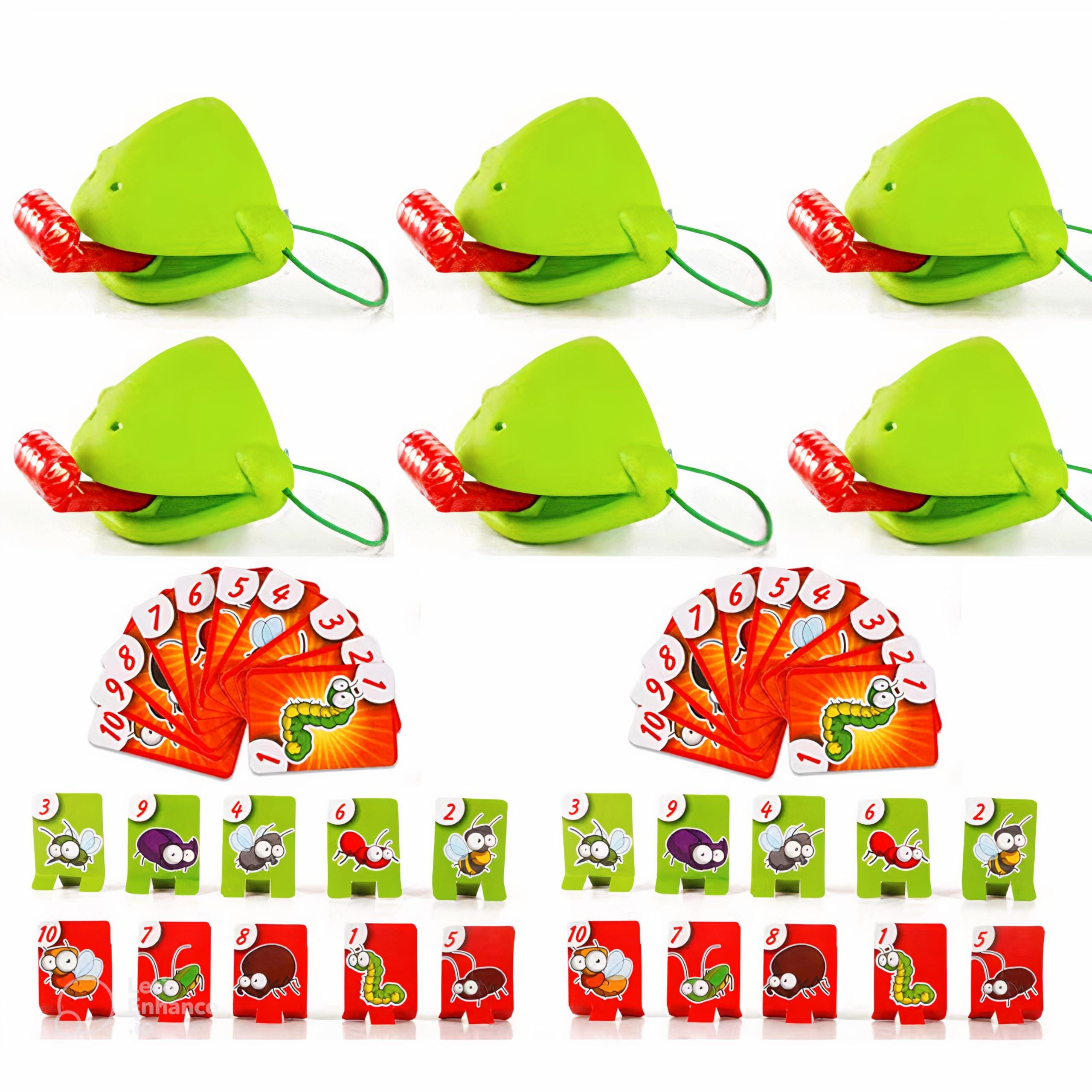 Generic Frog Tongue Game Set, Frog Mask with Blow Tongue, Lizard Tongue Game, Frog Blow Tongue Mask Game, Frog Toy Tongues Out Game, with Blowing Air, Multiplayer Party Game (6-Pack Masks)