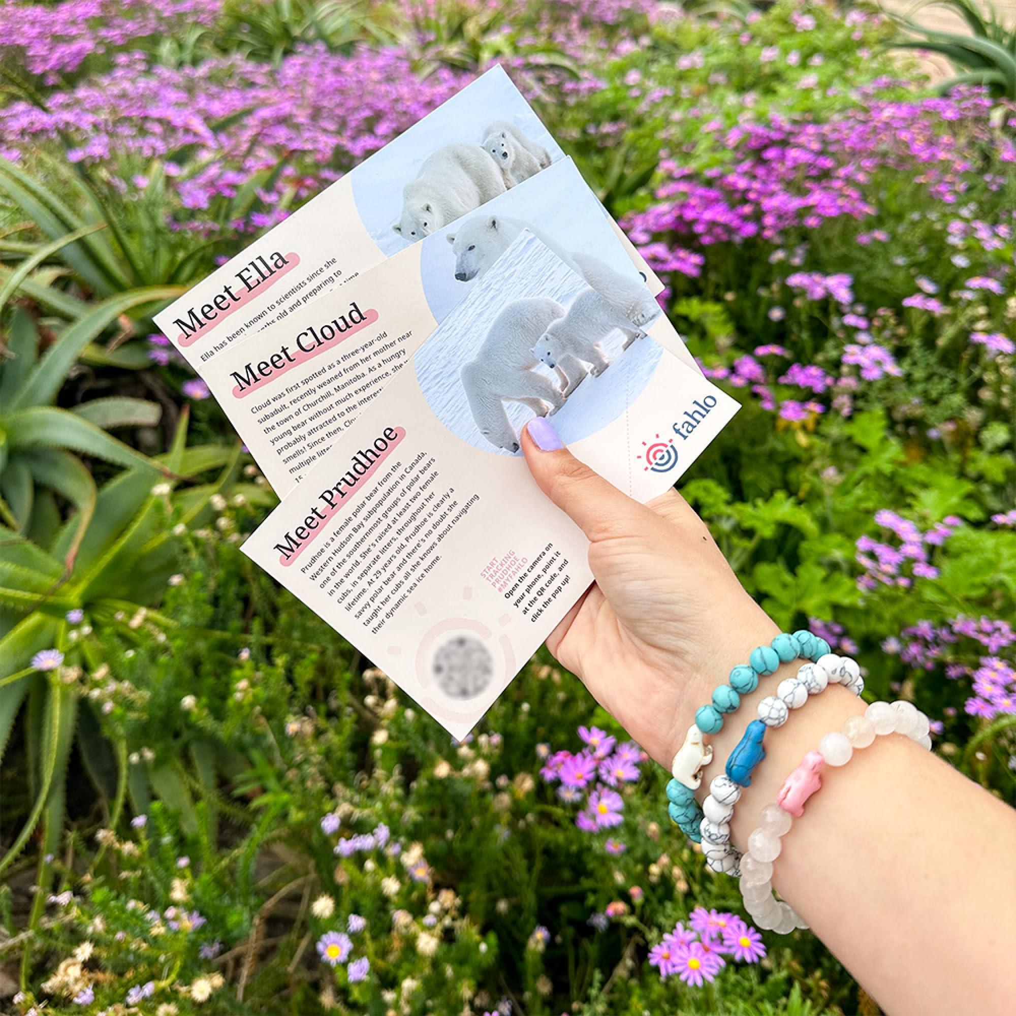 Fahlo Fahlo Polar Bear Tracking Bracelet, Elastic, supports Polar Bears International, one size fits most for Men and Women