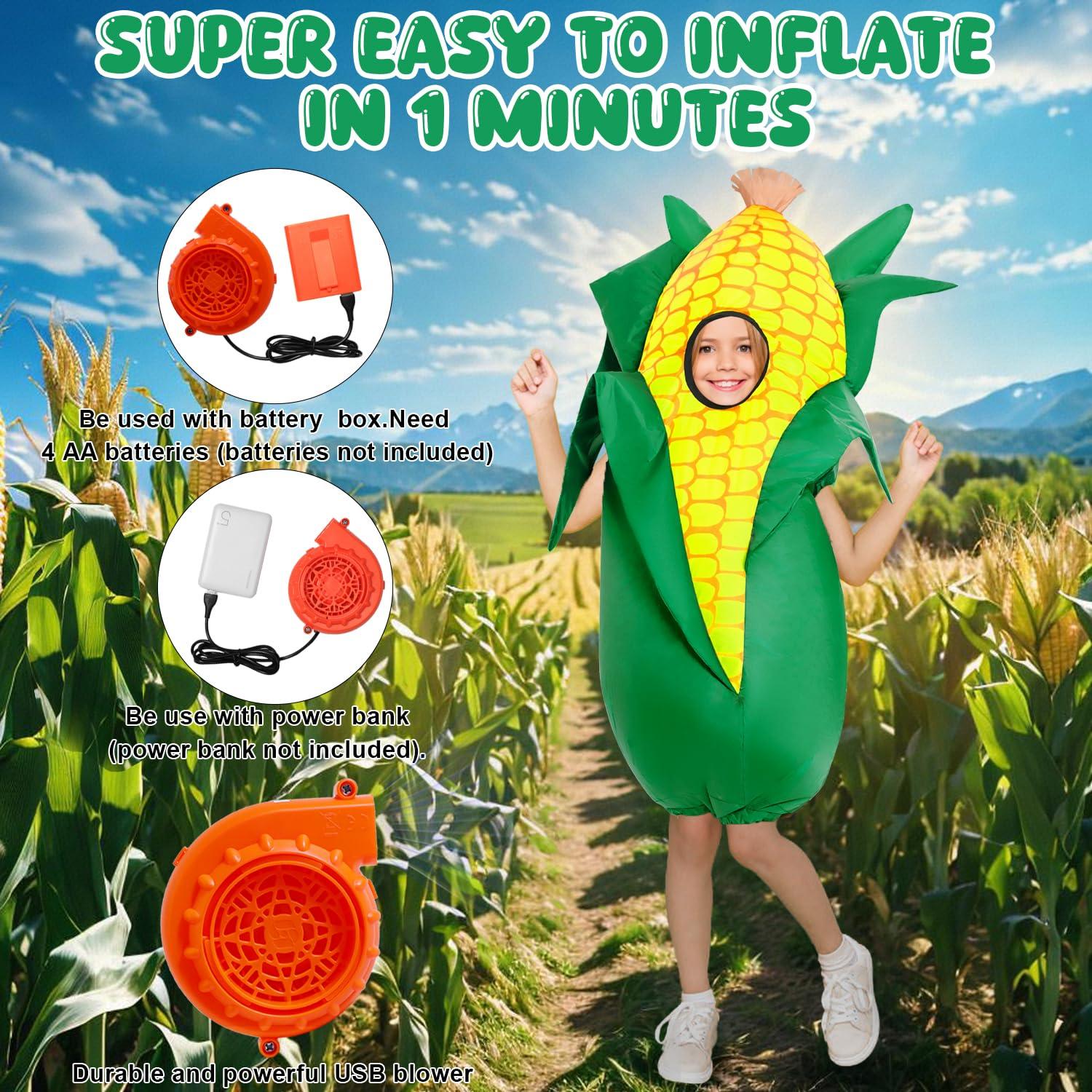 Spinosaurus Spinosaurus Thanksgiving Inflatable Corn Costume for Kids Inflatable Food Costumes Halloween Funny Costume Blow Up Costumes for Boys Girls