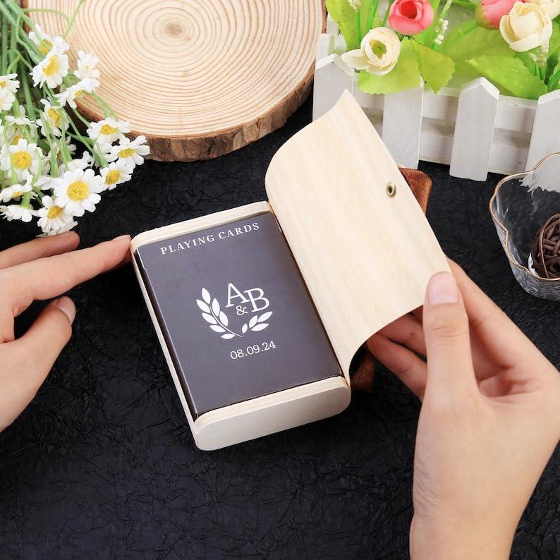 LongGenius LongGenius Unique Guest Book Card, Custom Wedding Monogram Playing Cards, Wedding Shower Favors, Custom Card Deck, Groomsmen Bridesmaid Card Gifts