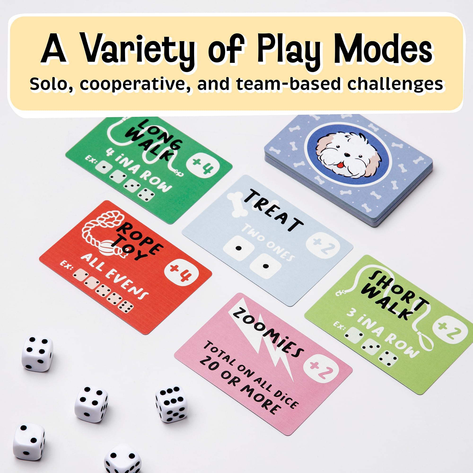 Evan\'s Games Lucky Dog Dice Game - Pawfect Game for Kids Ages 8-12, Adults, or Dog Lovers. The Dog\'s Best Friend Game with Cards and Dice. Roll for It and Press Your Luck. Diggity Dog Park Board Game for Learning