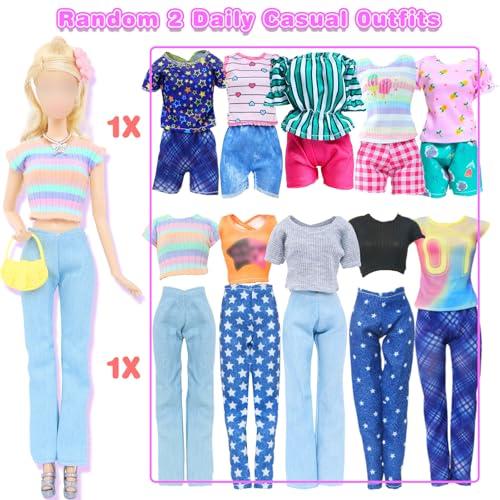 BJDBUS BJDBUS 50 Pcs Doll Clothes and Accessories, 2 Wedding Gowns 4 Fashion Dresses 2 Tops 2 Pants Outfits 2 Swimsuits Bikini 10 Shoes 10 Hangers 17 Doll Stuffers Accessories for 11.5 inch Girl Doll