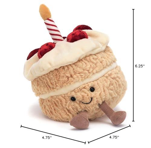 Jellycat Jellycat Amuseables Birthday Cake Stuffed Toy, 6 inches | Dessert Plush | Birthday Gift