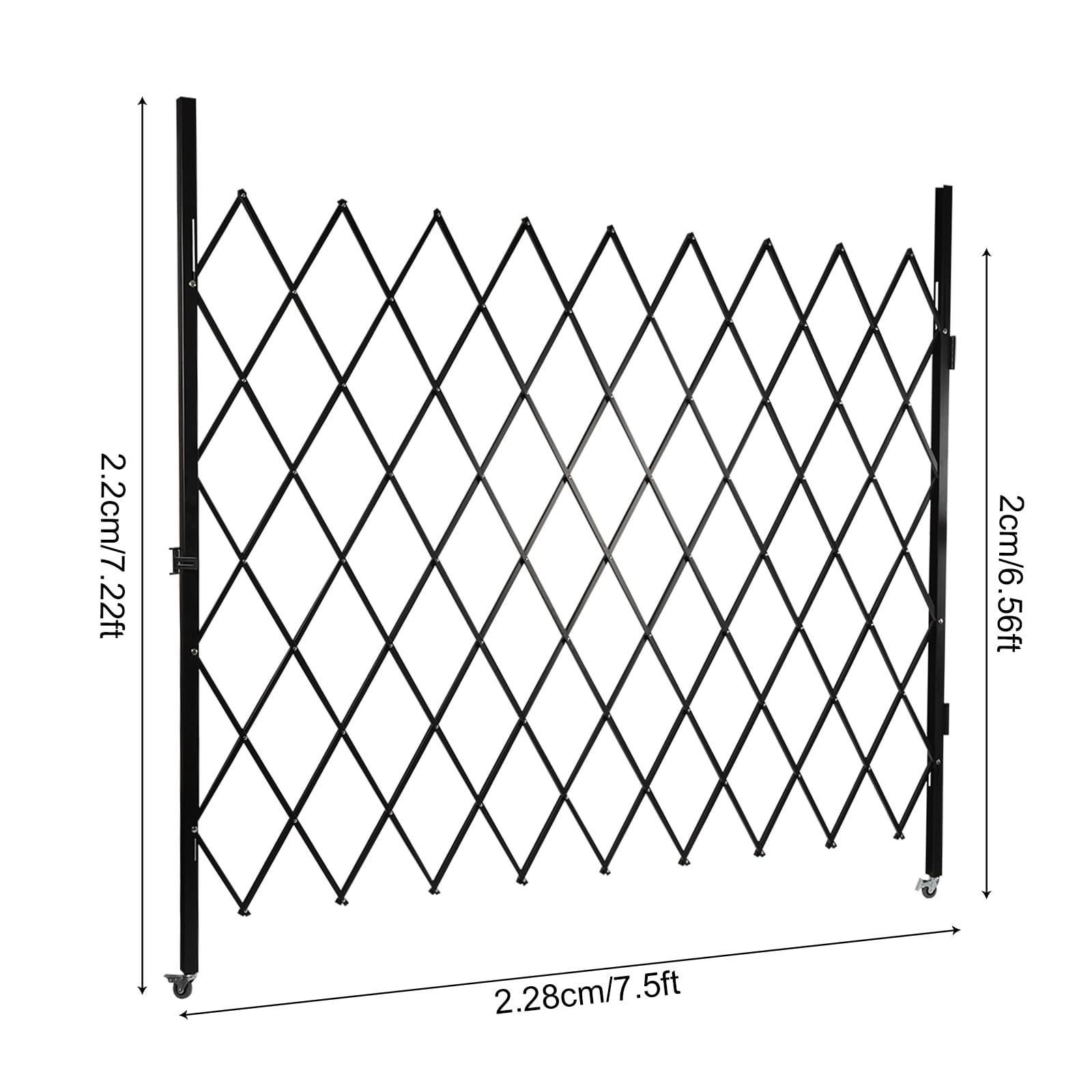 FFanhia Single Folding Security Gate 7.22'H x 7.5'W Folding Door Expand Gate Security Scissor Gates Accordion Security Gate with Padlock for Basements Garages Storefronts Factories