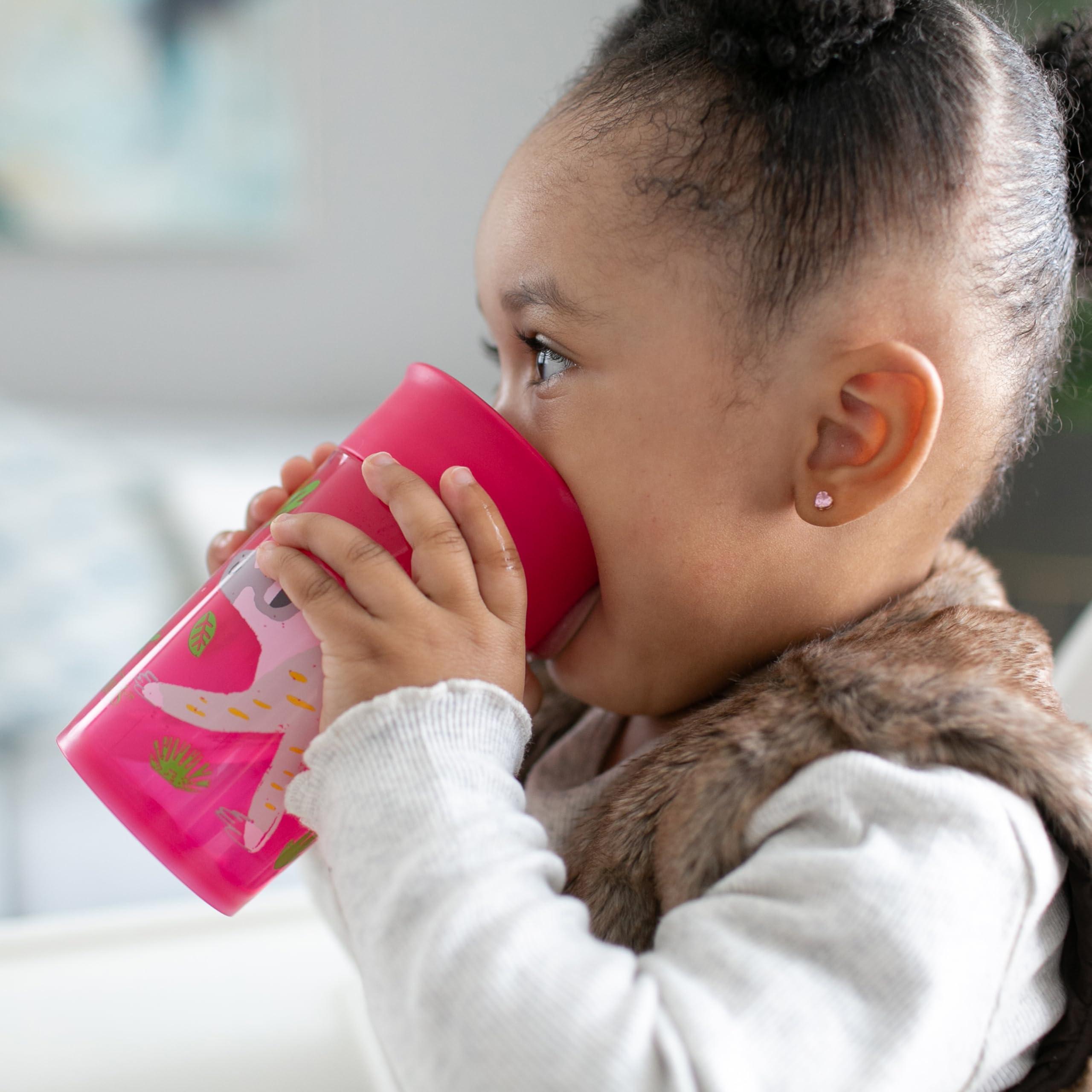 Dr. Brown\'s Dr. Brown's Milestones Cheers 360 Training Cup for Toddlers & Babies, Leak-Free Sippy Cup, Pink/Turq Spoutless Transition Travel Friendly Cup