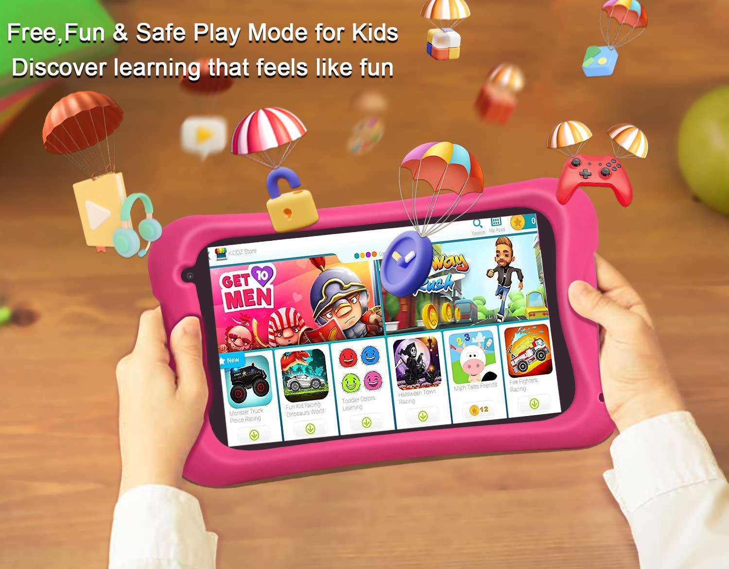 NOBKLEN NOBKLEN Kids Tablet 7 inch, Toddler Tablet for Kids, WiFi, 32GB Tablet for Toddlers, Kids Tablets with Case, Kids Learning Educational APP Pre-Installed YouTube Netflix Parental Control (Pink)