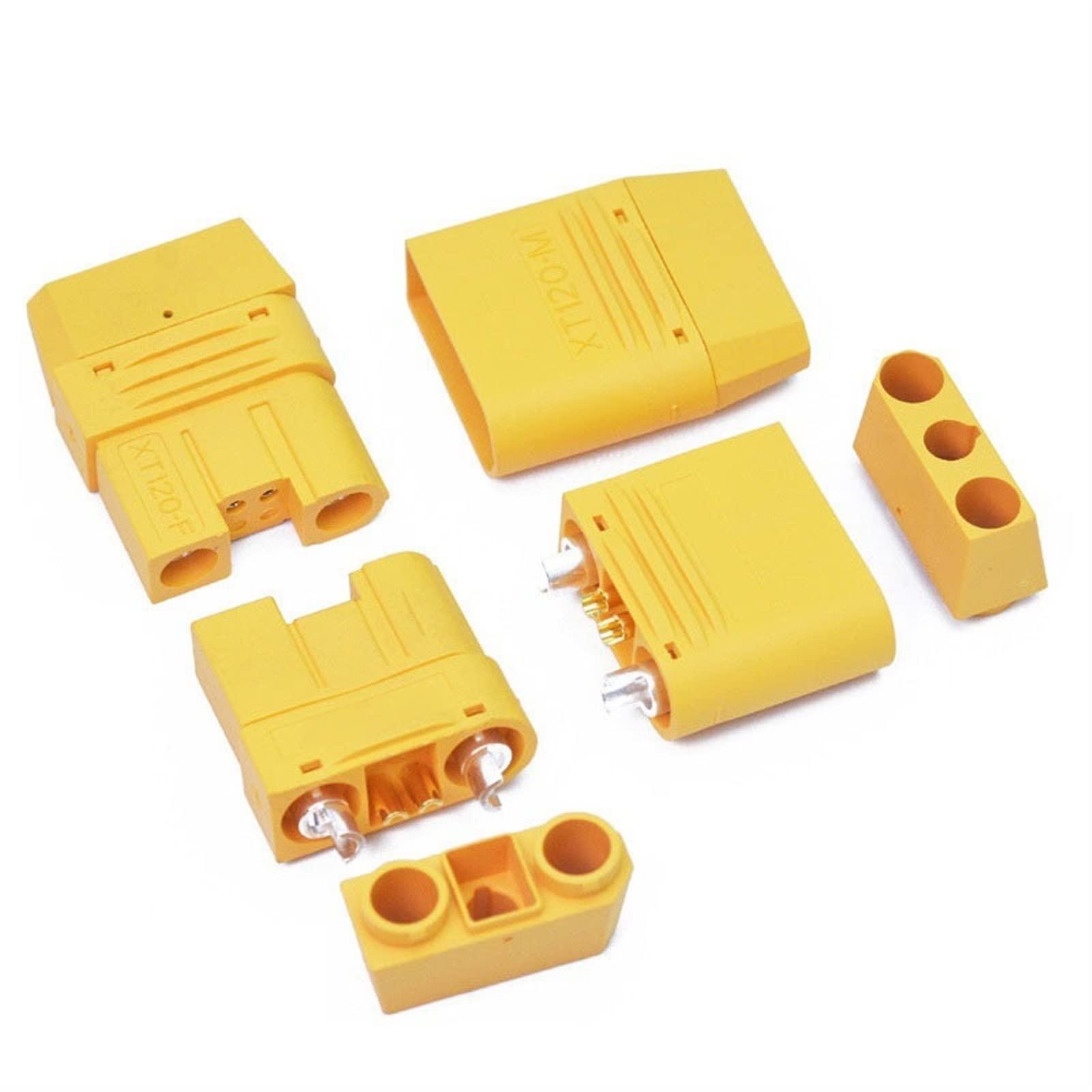 DKNTZO XT120 (2+2) 60A Large Current Lipo Battery Connector Male Female Sheathed Plug with Signal Pin for RC UAV FPV Drone (Color : 5 Pairs)