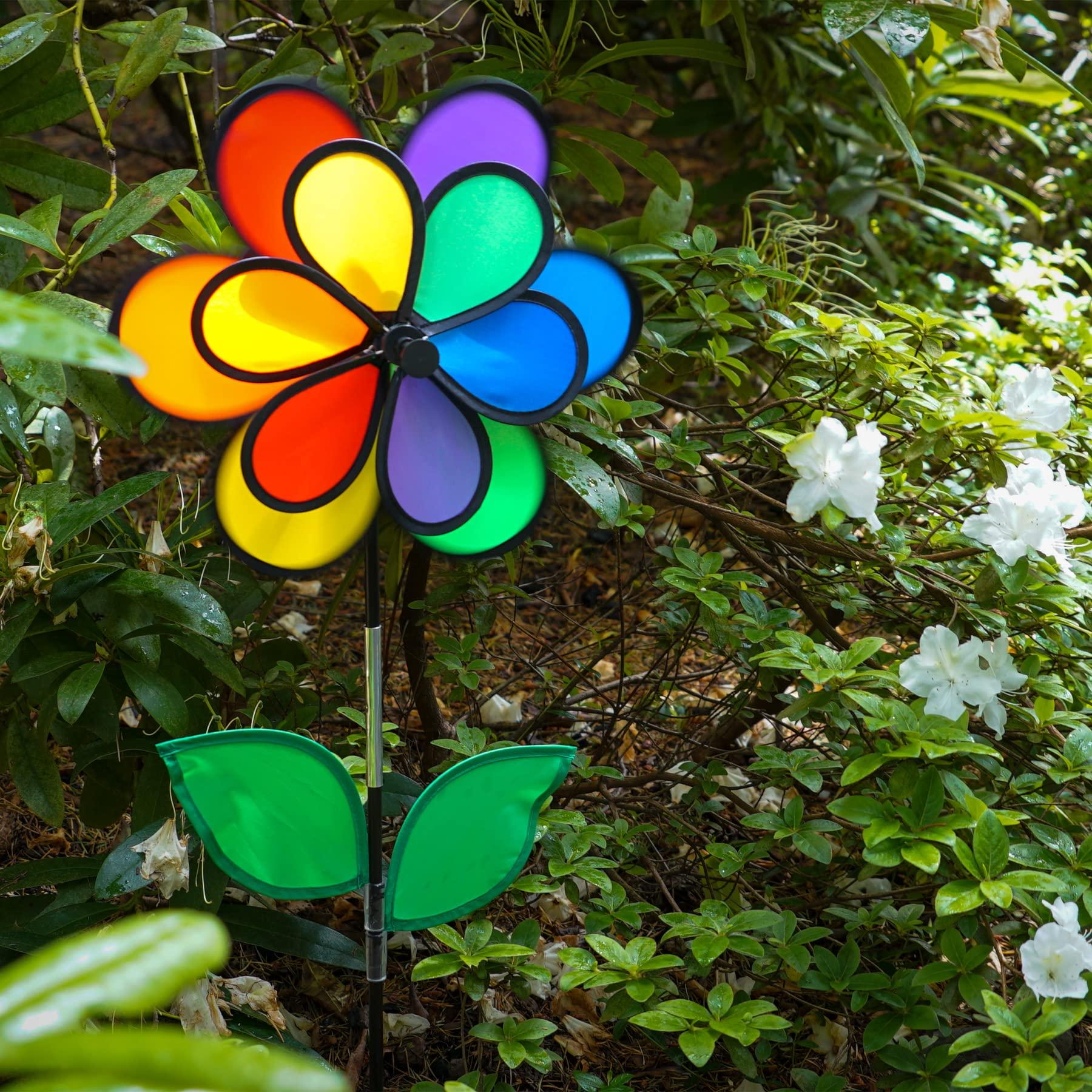 In the Breeze In the Breeze 14\" Rainbow Double Flower with Leaves