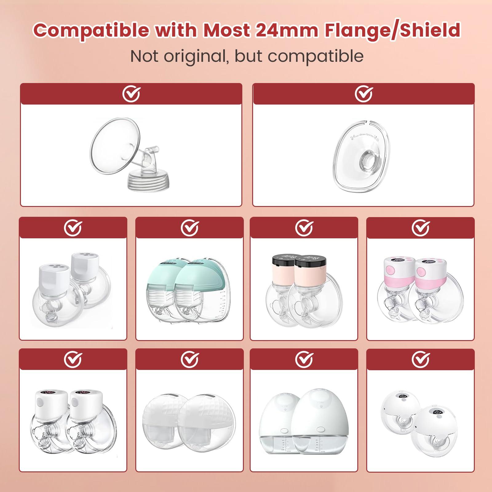 CNGSTWO CNGSTWO 13mm Flange Inserts, Compatible with Most Breast Pump 24mm Flanges/Shields - Replacement Parts for Momcozy/Medela/Elvie/Spectra/MomMed/Bellababy/TSRETE/Willow - BPA Free, 6Pack