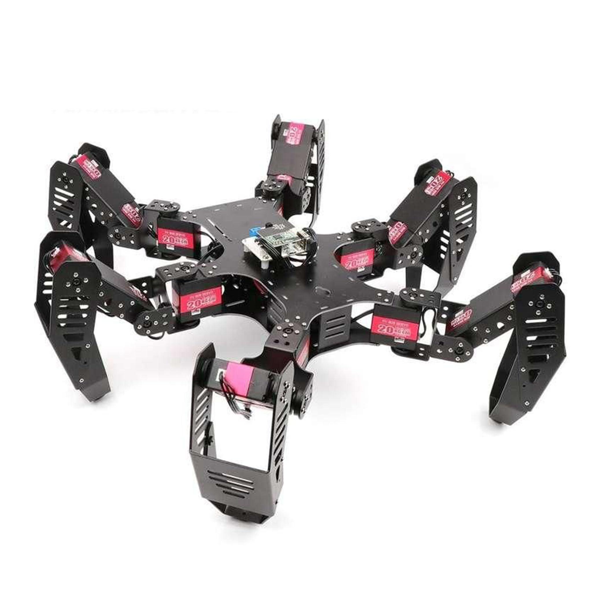 Sellvia Generic Advanced 18DOF Hexapod Robot Kit for Raspberry Pi 4B DIY Educational Spider Robot, Black
