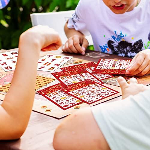 Tedea Tedea Chinese New Year Bingo Games, Lunar New Year Games, Chinese New Year Bingo, Chinese New Year Activity, Chinese New Year Party Decorations Supplies, 24 Players Bingo Games (B03)
