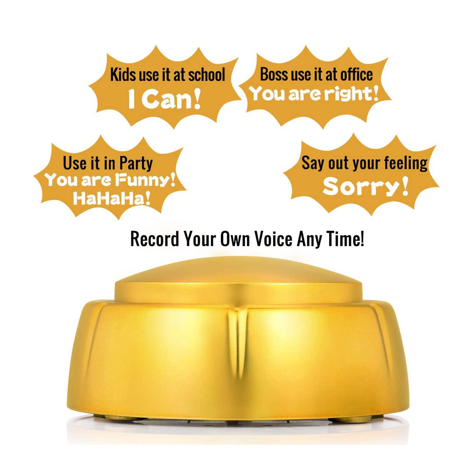 MakeSound Gold Recordable Button, Easy Button to Record, 30 Second Talk Button, Dog Communication Button, Golden Buzzer