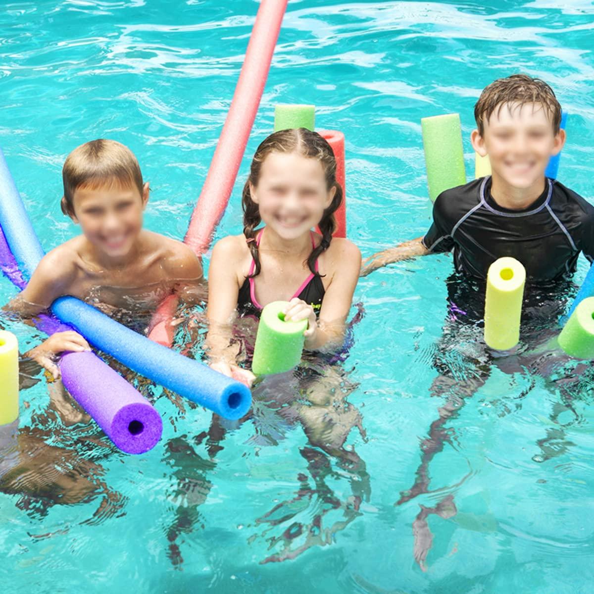 DQFAQYY Pool Noodle 46 Inch Hollow Foam Swim Noodle for Kids Adults Swimming Floating DIY Craft (White Two Pack)