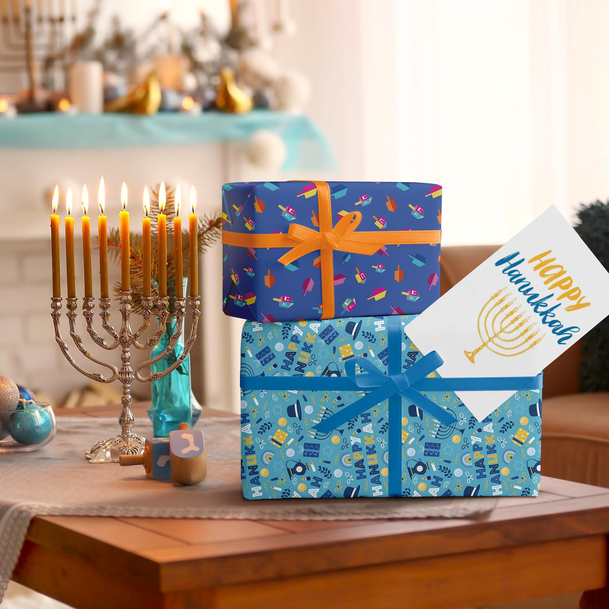 OHOME OHOME Hanukkah Giant Coloring Poster with Hanukkah Wrapping Paper