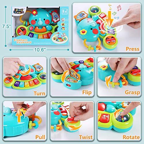 iPlay, iLearn iPlay, iLearn Baby Music Elephant Toys, Toddler Electronic Learning Sensory Toy, Musical Piano Keyboard W/ Lights Sounds, Infant Birthday Gift for 6 9 12 18 24 Months, 1 2 Year Olds Kids Boys Girls