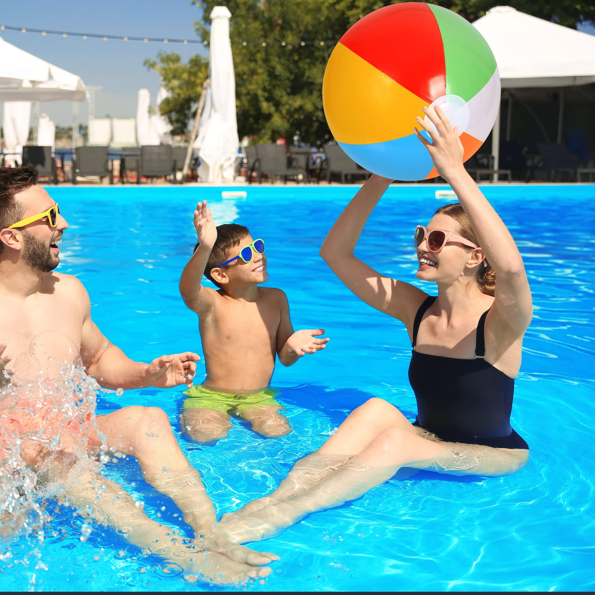 LYDTICK LYDTICK 30 Pack Beach Balls Bulk, 16\" Inflatable Pool Toys Beach Toys for Kids Beach Balls for Summer Water Games, Rainbow