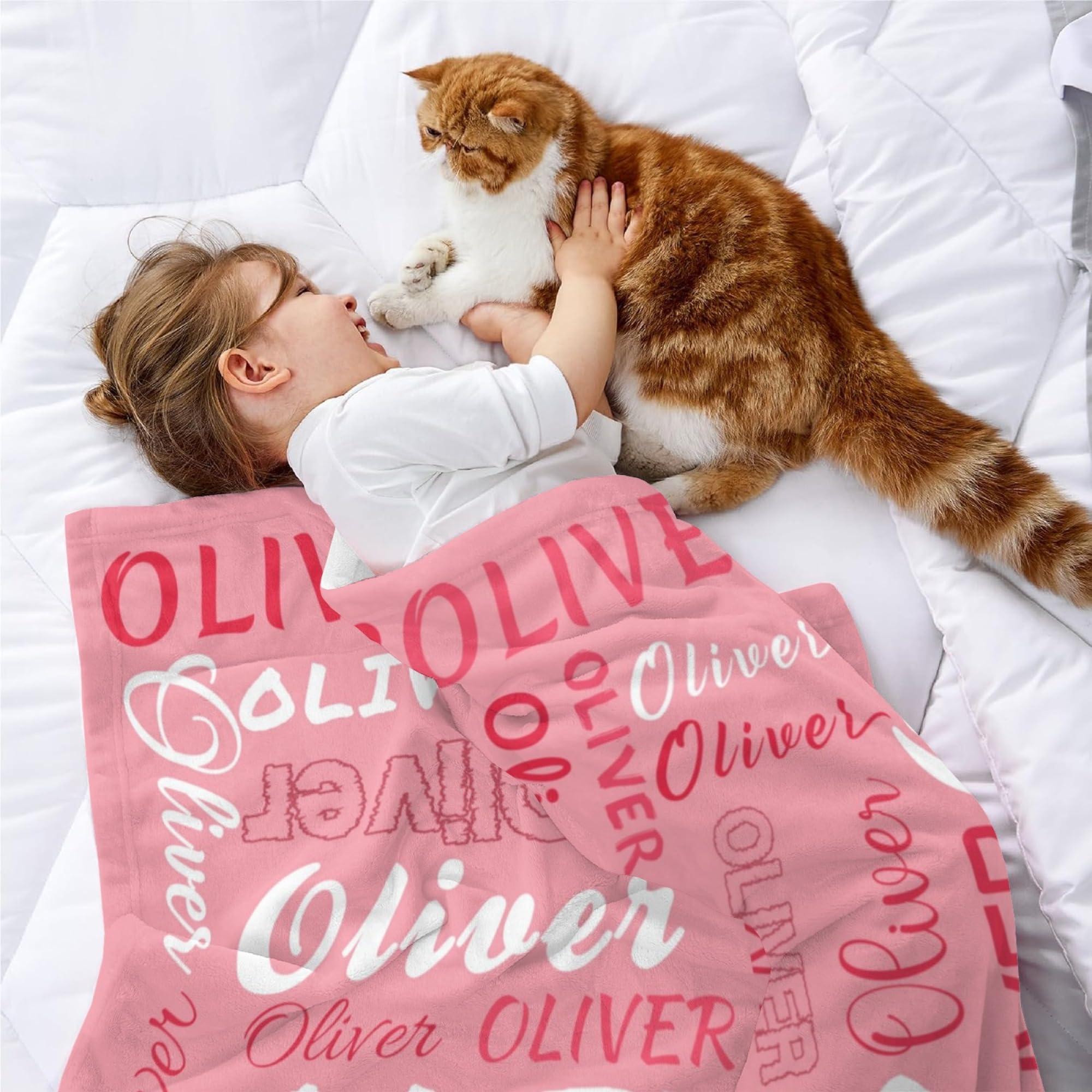 Diyrap Diyrap Personalized Baby Blanket with Name - Custom Newborn Gift