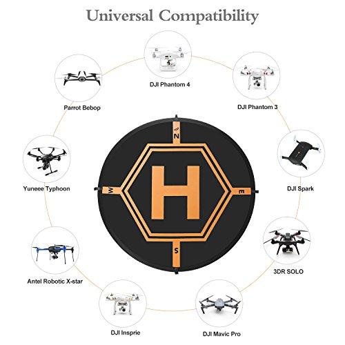 AURTEC AURTEC Universal Drone Landing Pad 32 inch (80cm) with Night Vision LED Lights, Fast-Fold Waterproof Helipad, Compatible with DJI Mini/Air/Mavic/Avata, and All Other Brands of Drones