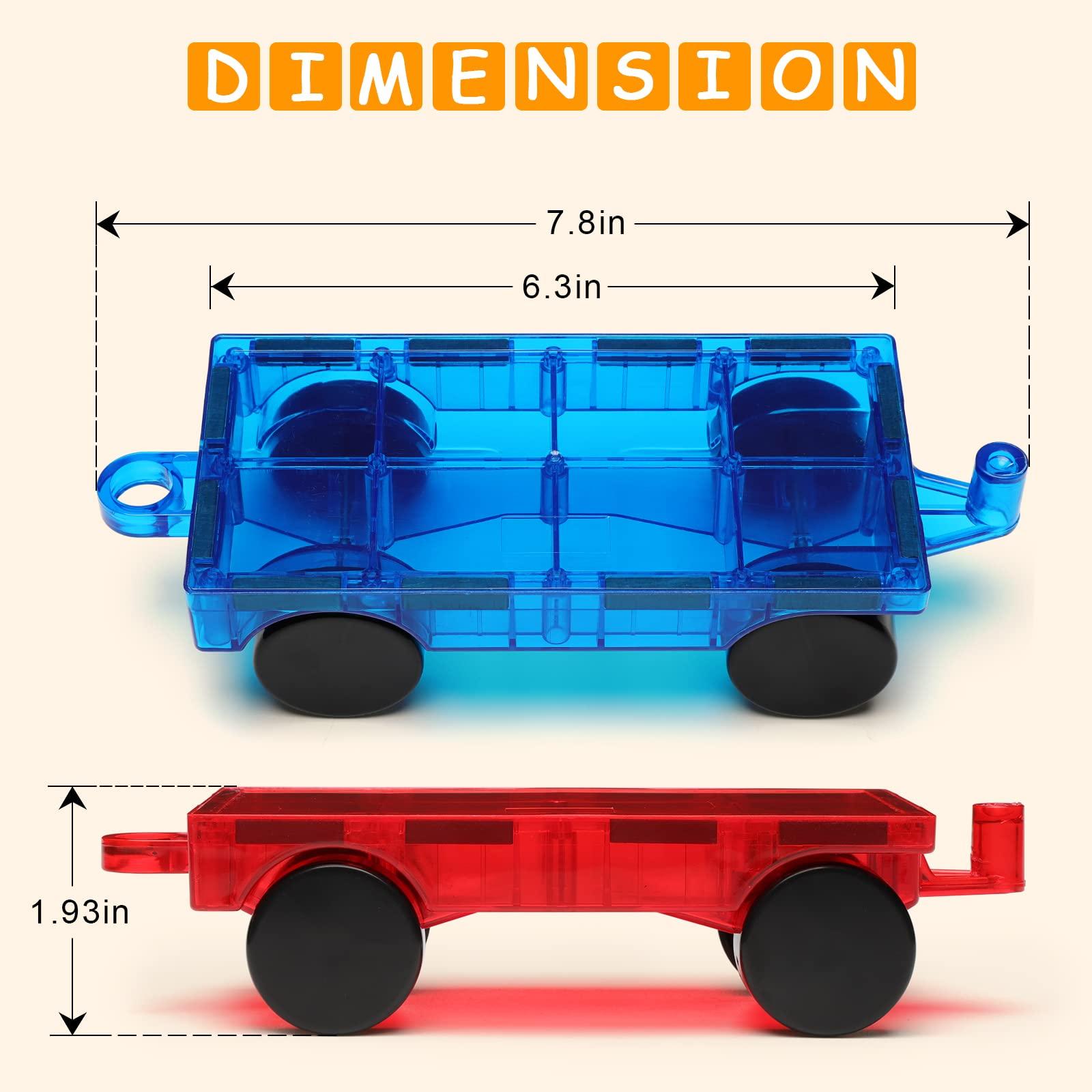 Gemmicc Gemmicc 2 PCS Magnetic Car Set,Magnet Construction Vehicle,Magnet Car Truck Compatible with Magnetic Tiles,STEM Educational Toys for Boys and Girls