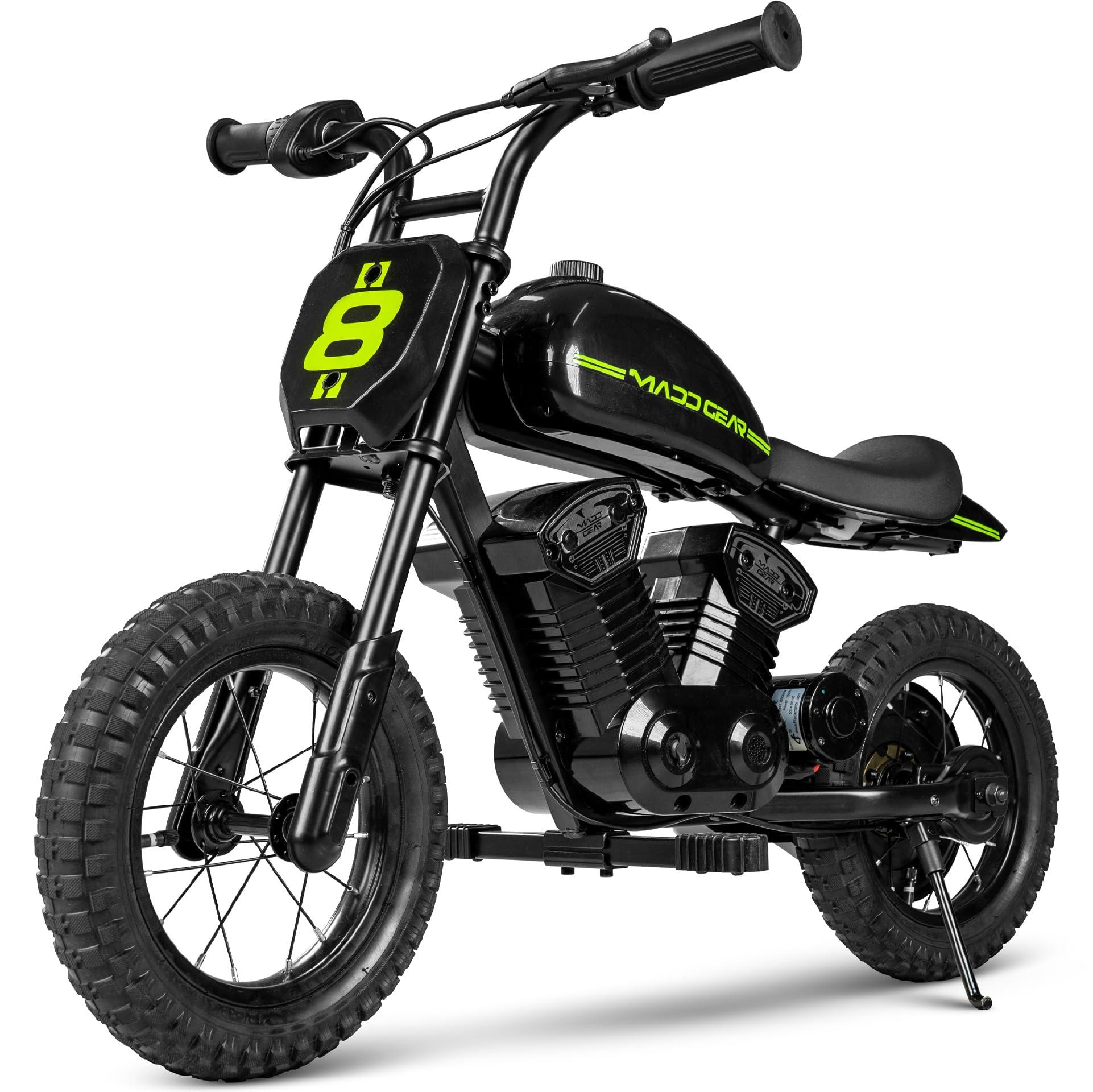 Madd Gear Madd Gear 24-Volt My 1st Mini Electric Dirt Bike for Kids Ages 5-8 - Dual Speed Up to 10 MPH, 12\" Tires, 7.5 Mile Range, 110 lbs Max Capacity - Lightweight, Safe Electric Motorcycle