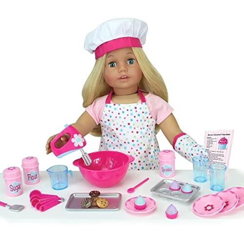 18 Inch Doll Baking Set of 23 Pcs. Fits American Girl Doll Furniture, Mini Doll Food Cookware Set | Doll Sized image-2