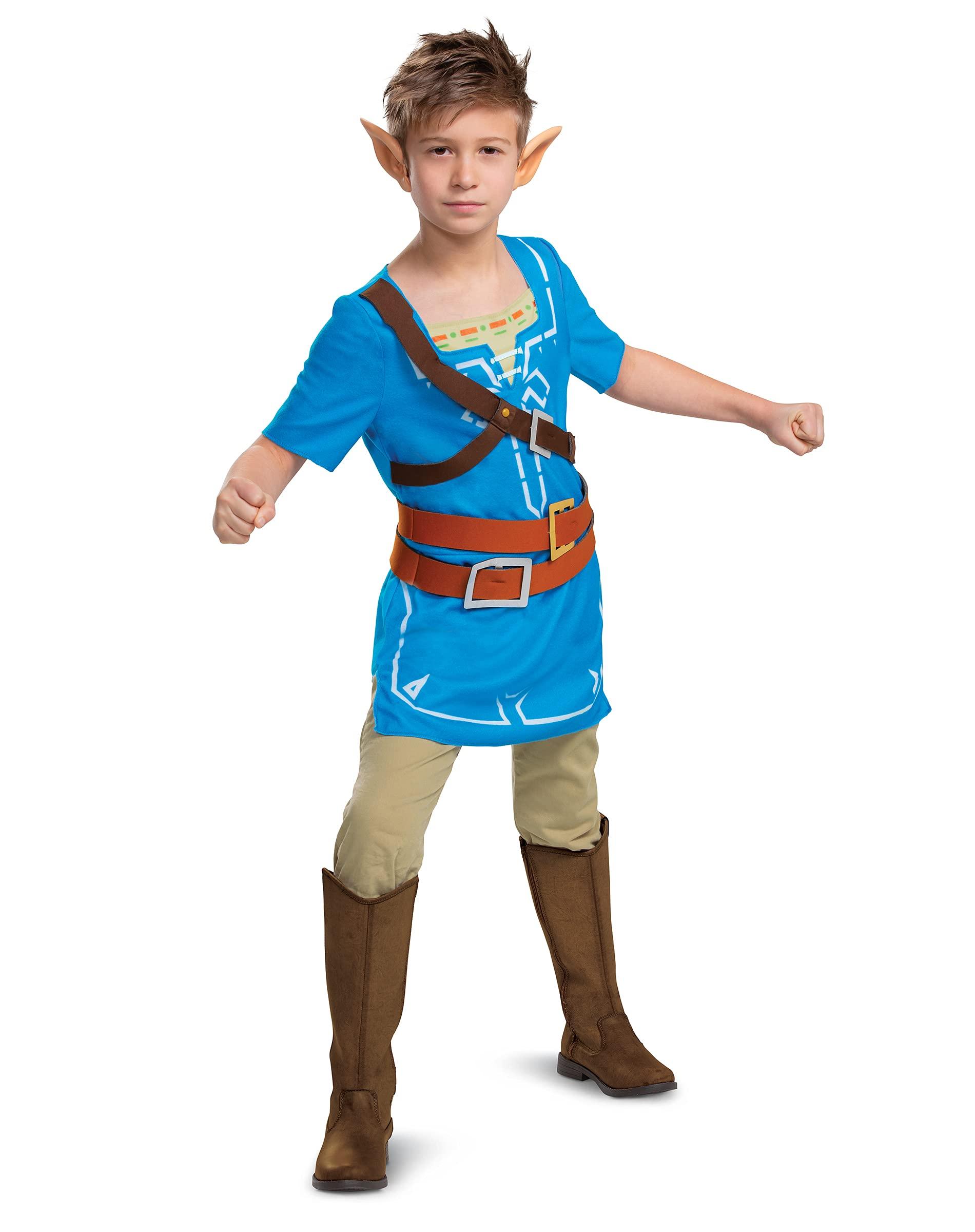 Disguise Link Costume for Kids, Official Zelda Breath of The Wild Costume, Classic Child Size Large (10-12) Multicolored