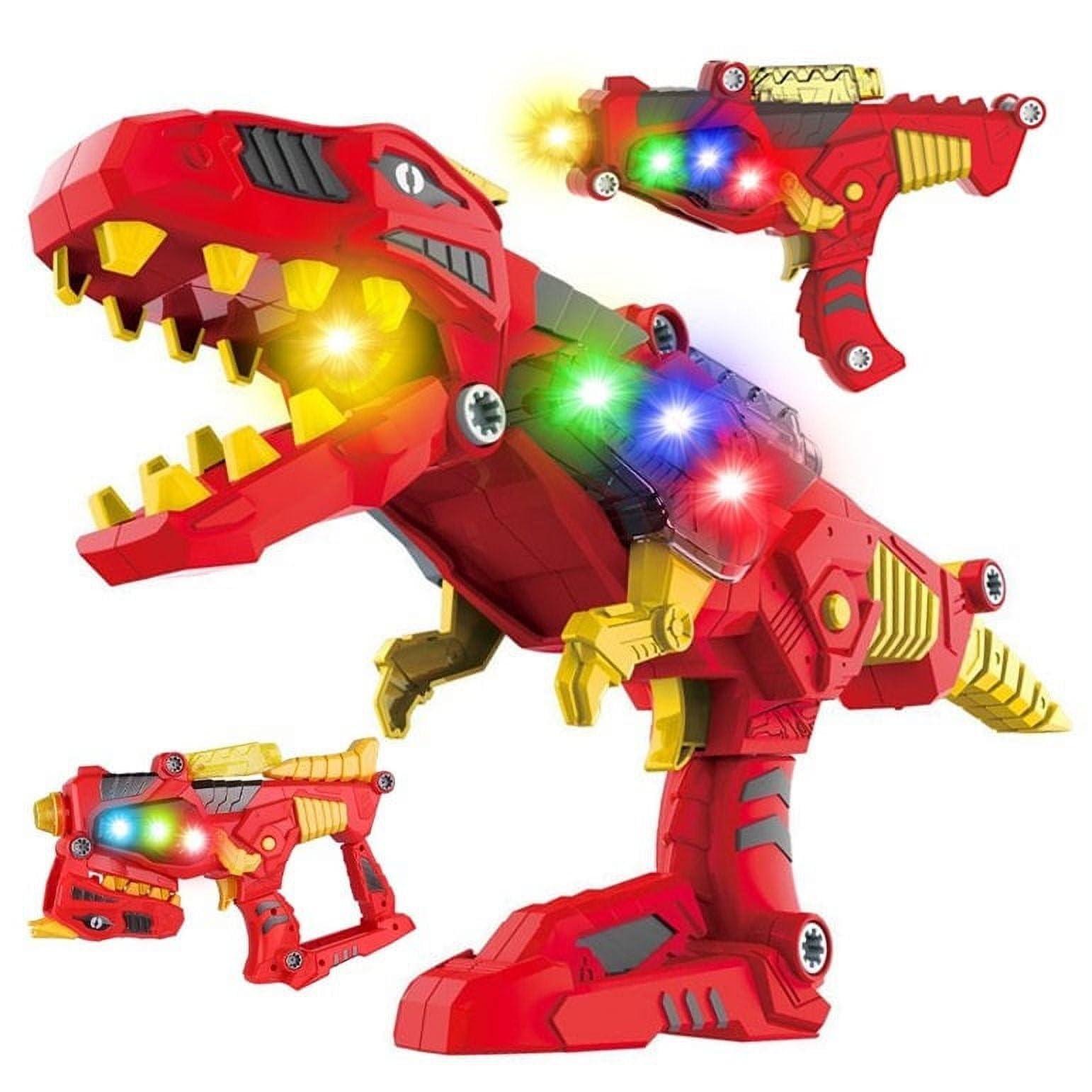 Liberty Imports Liberty Imports Dinosaur Toy Gun - 3-in-1 Transforming T-Rex Blaster with Cool Sound Effects & LED Light Up - Build and Take Apart Toy for Boys & Girls