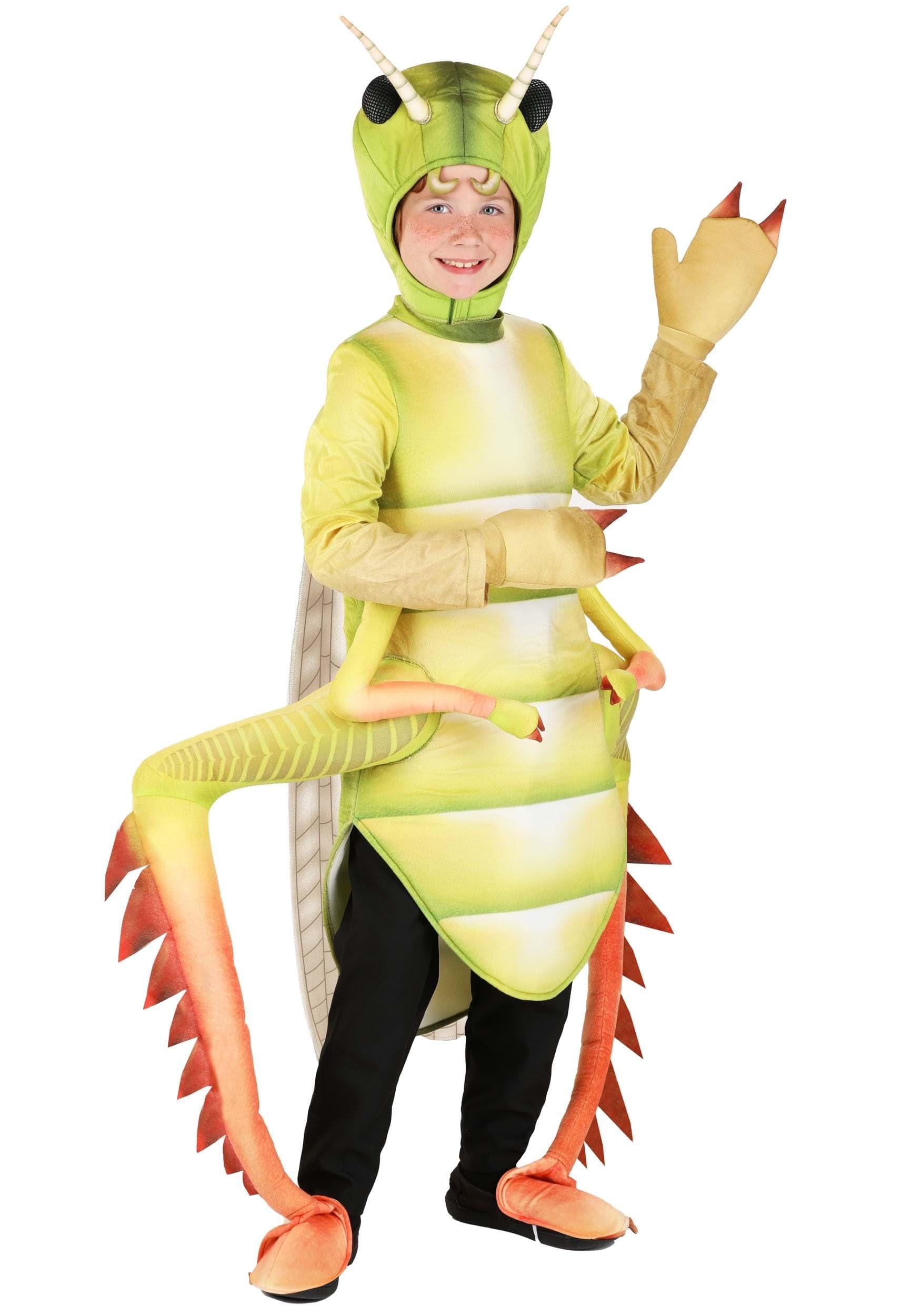 Fun Costumes Kid\'s Deluxe Grasshopper Costume, Green Insect Halloween Outfit Medium
