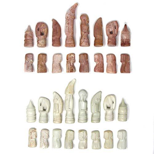 Global Crafts SMOLArt Hand Carved Soapstone Maasai Chess Set - 14" Board