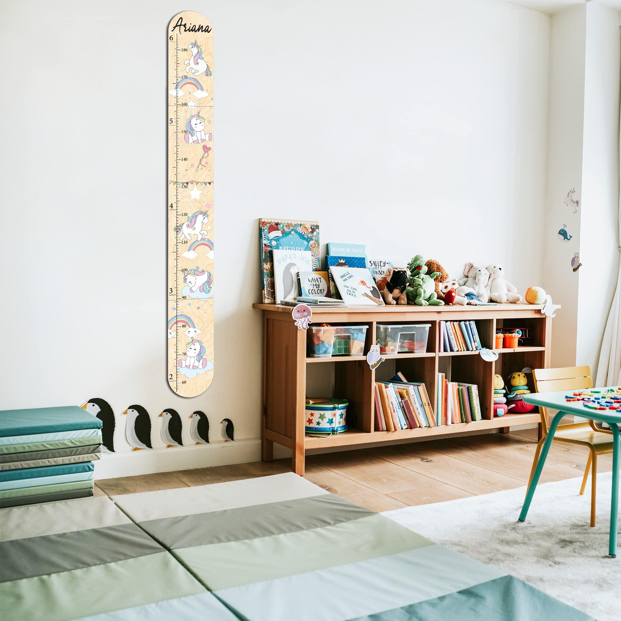 TAINGAVN Custom Growth Chart Boys, Personalized Growth Chart for Baby, Printing Cute Mermaids and Sea Life Measuring for Kids Height, Kids Growth Chart Wall for Boys, Toddler Measuring Chart Wall