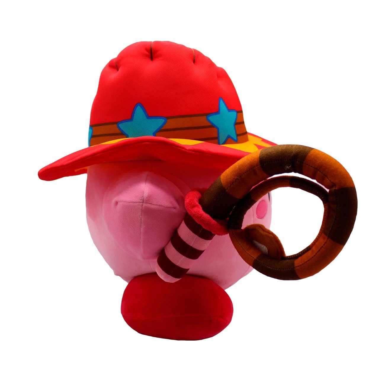 Just Toys LLC Kirby Cowboy Whip 12\" Mega Plush - Cute Plushies, Big Plush & Soft Pillow Kirby Gifts for Kids & Adults! Kirby Plushes Available Include Whip Kirby, Kirby Sleep, Fighter Kirby, and Link Kirby Sword.