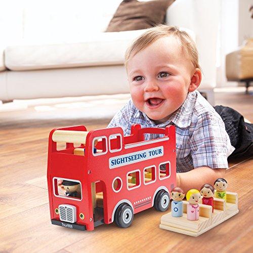 Imagination Generation Imagination Generation Wooden Wheels Natural Beechwood Chunky Cars and Vehicles for Children +12 Months | Double Decker Bus
