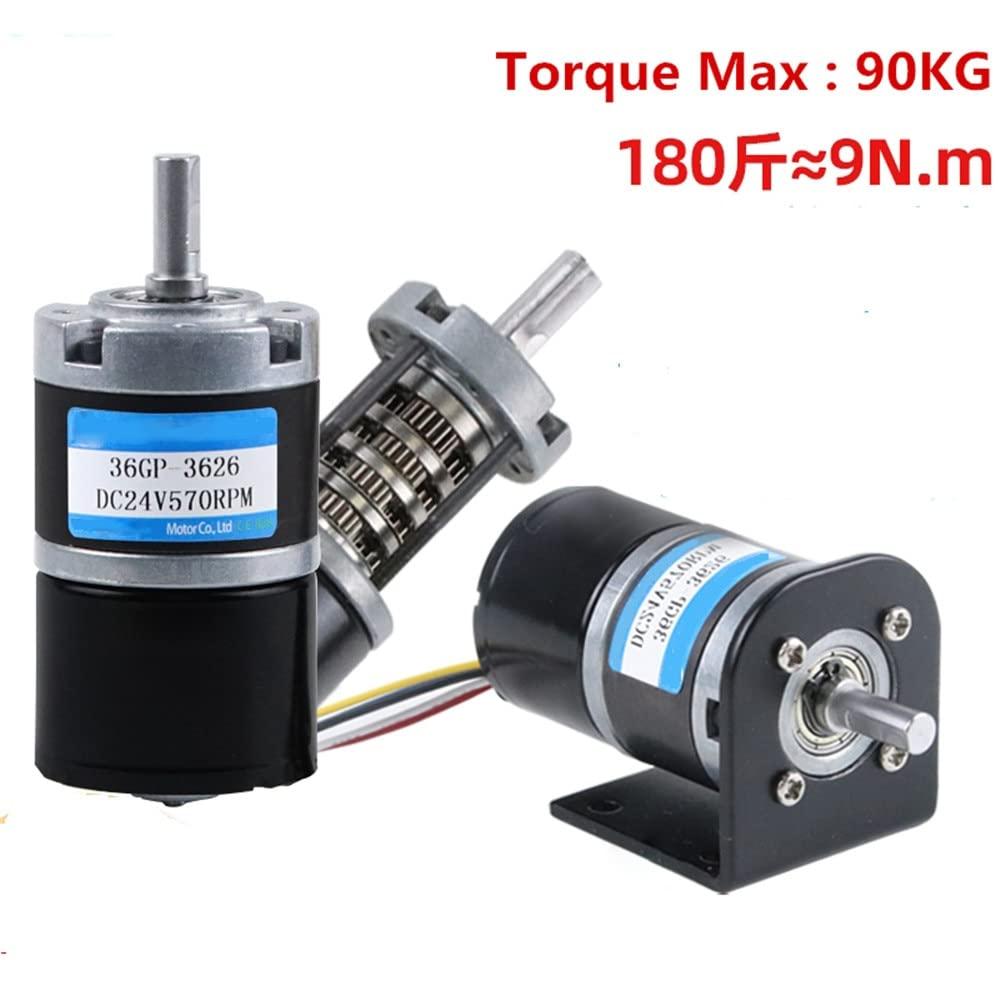 ToysCentral Basics DC 12V 24V Brushless Planetary Gear Motor High Torque 90KG Speed 8rpm To 1154rpm PWM BLDC Metal Gearbox Moter 36GP-3626 Electric - (Speed(RPM): 24v 16rpm, Voltage(V): shaft 8mm Bracket)