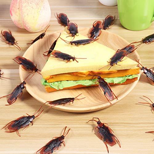 NUOBESTY NUOBESTY Halloween Fake Roach, 150pcs Fake Roaches Prank Halloween Plastic Cockroaches Bulk Roach Trick Toys|4. 5 X 1. 8 X 1 cm
