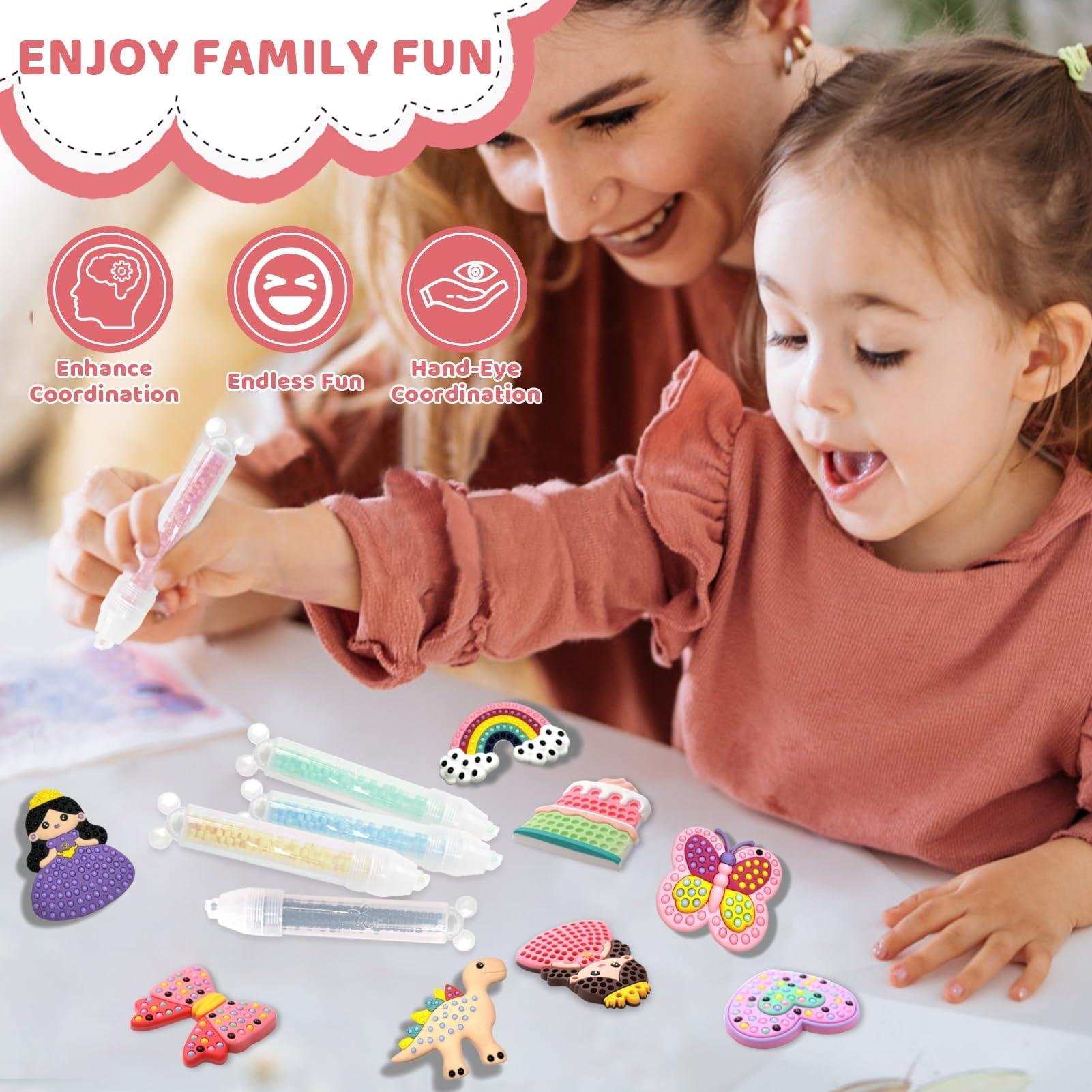 dgfroy dgfroy 16Pcs for Art Craft Set, Bead Art Kits for Kids, Kids Painting Kits 5-8,Beads\' Pen Arts and Crafts Kit for Ages 6-12,Bead Gem Painting Kit for KidsEasy to DIY Mosaic Crafts Kit