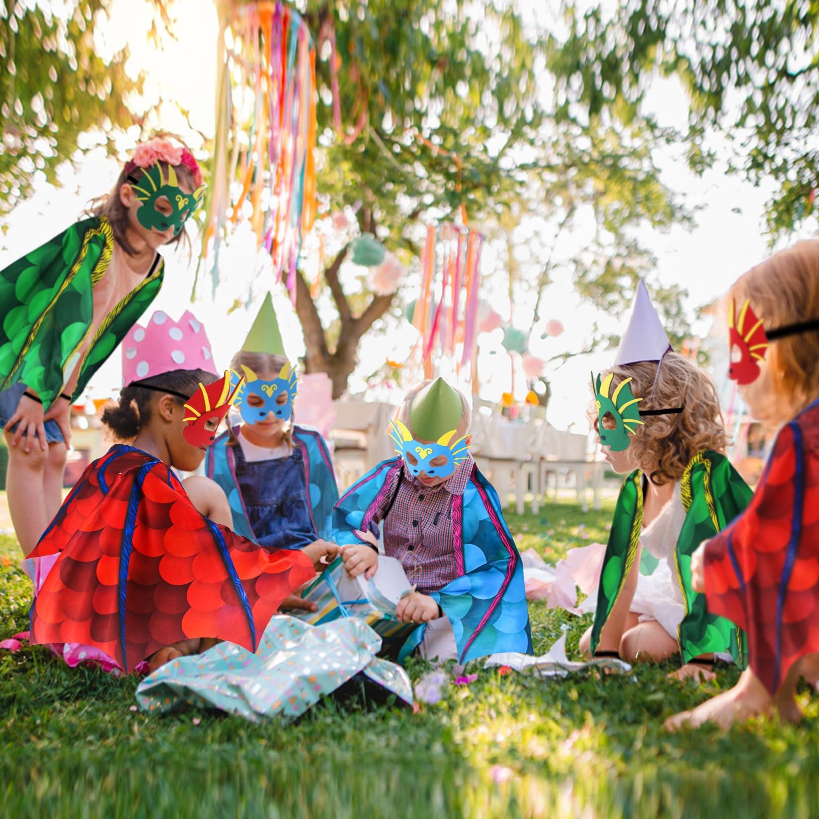 Creatoy Creatoy Dragon-Wings bulk Kids Dress-Up Costume for Boys Girls Dinosaur Cape with dragon masks Toddler Dragon Party decorations Birthday Gifts Halloween Supplies