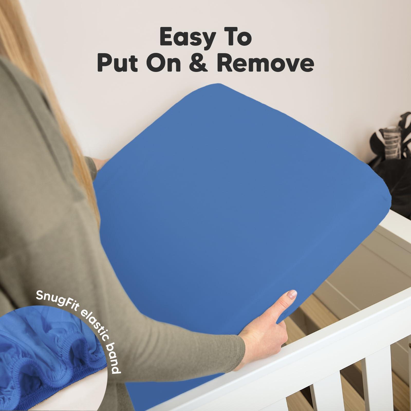 KeaBabies KeaBabies 2-Pack Organic Crib Sheets for Boys, Girls, Jersey Fitted Baby Crib Sheets Neutral, Cotton Breathable Crib Sheet, Cute Printed Crib Mattress Sheet, Baby Mattress Sheets (Cornflower)