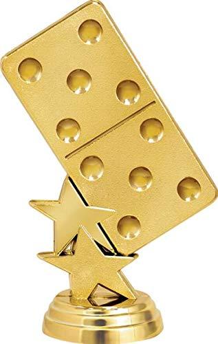Crown Awards Dominoes Trophies, 6" Gold Dominoes Trophy Award, Personalized with Your Own Engraving