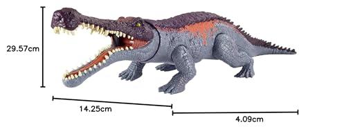 Jurassic World Toys Mattel Jurassic World Massive Biters Sarcosuchus Larger-Species Dinosaur Action Figure, Tail-Activated Strike & Chomp Action