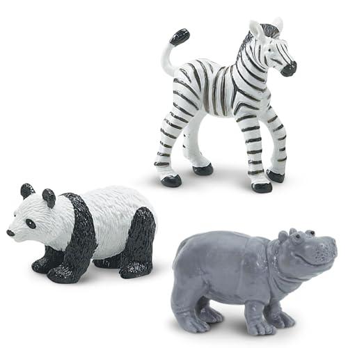 Safari Ltd. Safari Ltd. Zoo Babies TOOB - 11 Figurines: Zebra, Panda, Hippo, Chimpanzee, Rhino, Alligator, Gorilla, Elephant, Tiger, Polar Bear, Giraffe - Educational Toy Figures For Boys, Girls & Kids Ages 3+