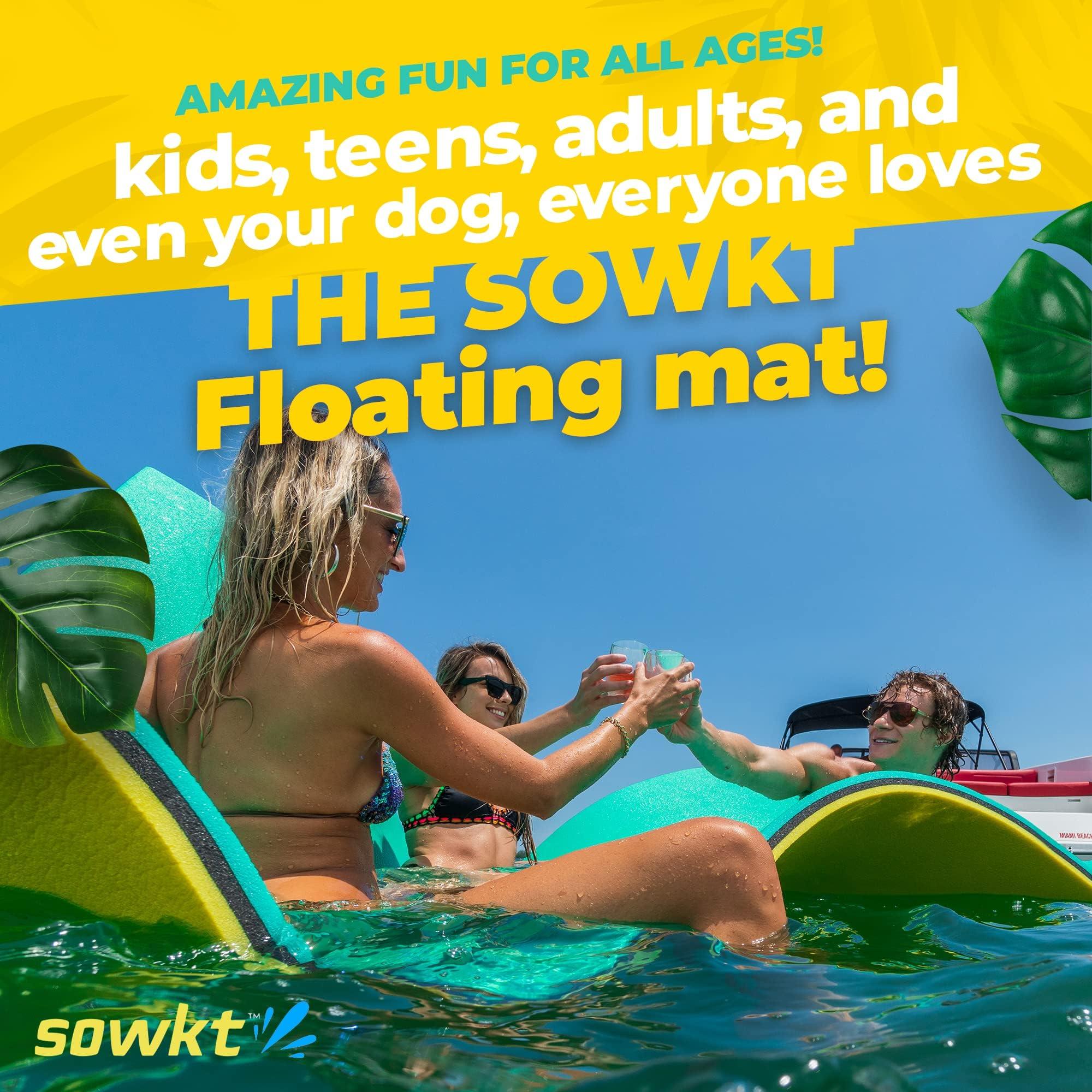 SOWKT SOWKT Lily Pad Floating Mat (18 x 6 ft) - Premium Floating Water Mat for The Lake and Boating - Giant Floating Water Pad for Lakes | Lilly Pad Floating Water Dock, Green/Black/Yellow