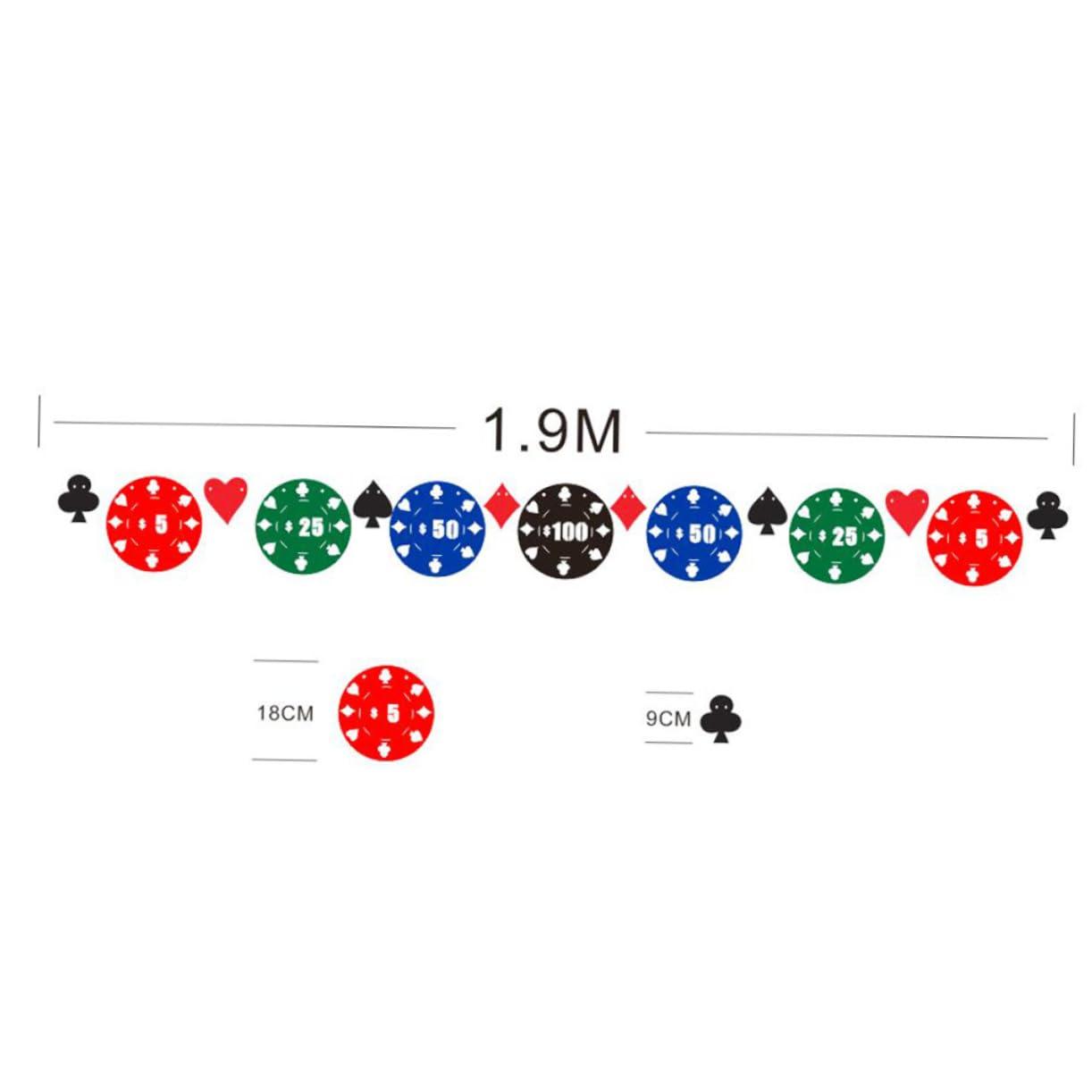 ibasenice ibasenice 1pc Hen Party Supplies Party Supplies Las Vegas Banner Poker Banner Birthday Bunting Banners Hens Bachelorette Party Props Decorations Bride At Night