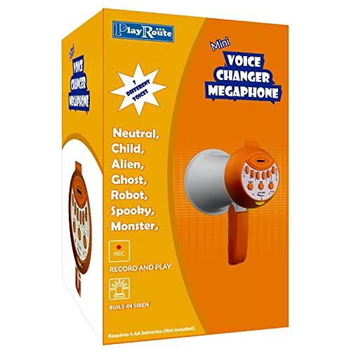 PlayRoute Megaphone for Kids - Cool Voice Changer Toy for Kids - Record & Play and Siren - Ideal Gift for Boys & Girls Ages 5-6-7-8+ Years old - Voice Changing Device - Cool Outdoor Toys Gift Ideas for Kid