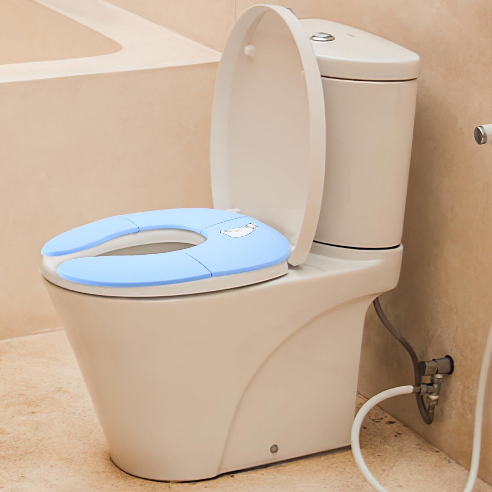 Fulushouxi Foldable Potty Seat for Toddler, Travel Potty Seat for Toddler, Foldable Toddler Toilet Seats, Travel Toilet Seat for Toddlers, Non Slip Suction Cups Portable Potty Training Seat for Kids Boys Girls