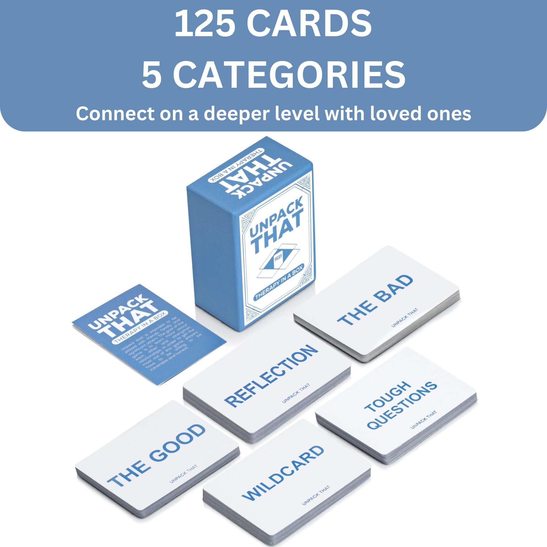 Shots No Chaser UNPACK THAT Conversation Cards Couples Game - Deep Relationship Questions for Couples, Families & Friends | 125 Cards for Communication & Intimacy Building
