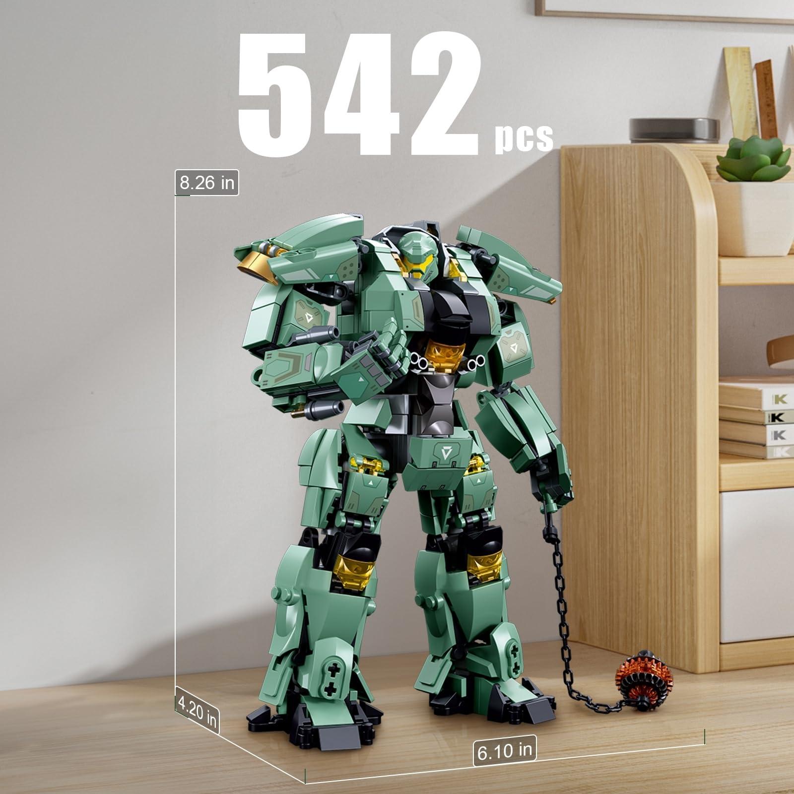 HIGH GODO HIGH GODO Transforming Mech Robot Building Blocks Set,Destroy Warrior City Action Mech Model Building Kit, 542 PCS Cool Robots Toys Gift for Adults and Kids Boys 6 7 8 10+