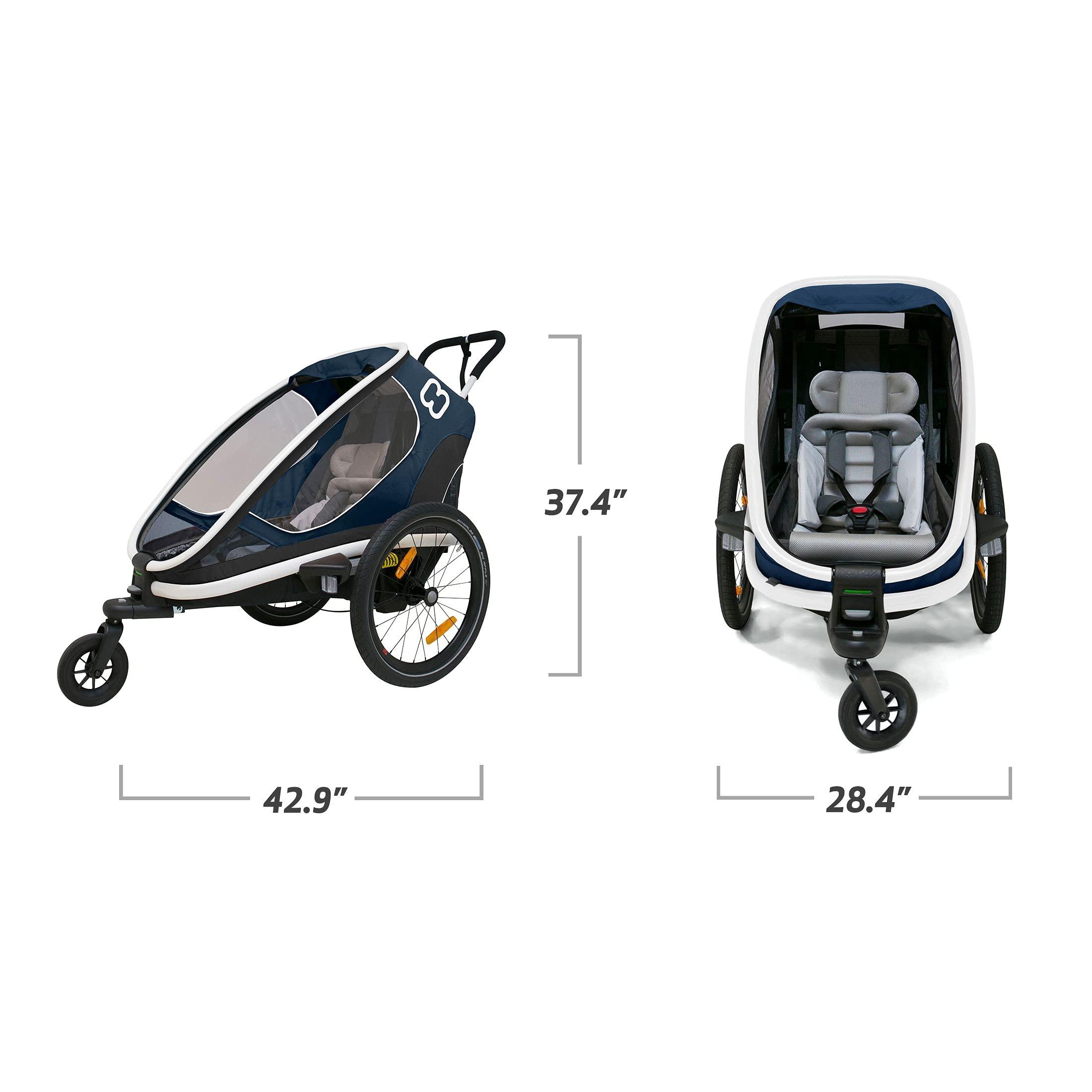 Hamax Hamax Outback One Seat Reclining Multi-Sport Child Bike Trailer + Stroller (Jogger Wheel Sold Separately) (Navy/White)