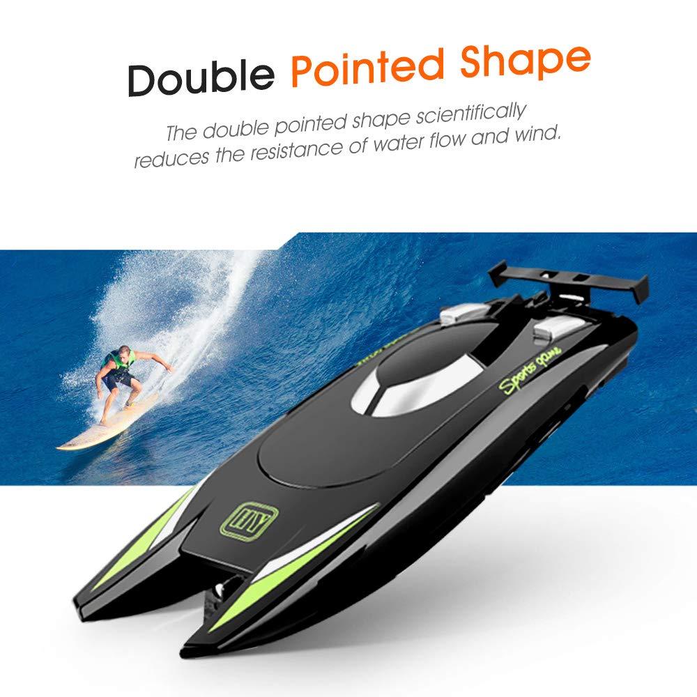 GoolRC GoolRC RC Boat, 2.4GHz Remote Control Boat 25KM/H High RC Speed Boat RC Jet Boat for Suitcase for Lakes & Pools Summer Toys for Adults Kids (Black)